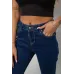 Джинси жіночі однотонні Skinny, колір синій, 98% бавовна, Повсякденний (casual), ['Весняно-осінній'