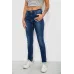 Джинси жіночі однотонні Skinny, колір синій, 70% бавовна, Повсякденний (casual)