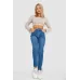 Джинси жіночі Mom-fit стрейч, колір синій, 98% бавовна, Повсякденний (casual)