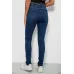 Джинси жіночі однотонні Skinny, колір темно-синій