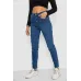 Джинси жіночі Mom-fit стрейч, колір синій, 98% бавовна