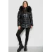 Куртка жіноча зимова коротка, колір чорний, верх: 100% поліестер/підкладка: 100% фліс/наповнювач: 100% синтепон
