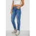 Джинси жіночі однотонні Straight fit, колір синій, 98% бавовна, Повсякденний (casual)