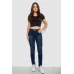 Джинси жіночі однотонні Skinny, колір синій, 63% бавовна