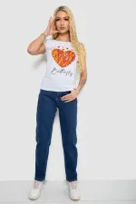 Футболка жіноча з принтом, колір білий