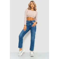 Джинси жіночі MOM, колір синій, 100% бавовна, Повсякденний (casual), Демісезонний