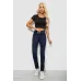 Джинси жіночі однотонні Skinny, колір синій, 98% бавовна, Повсякденний (casual), ['Весняно-осінній', 28