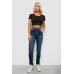 Джинси жіночі однотонні Skinny, колір синій, 98% бавовна, Повсякденний (casual), ['Демісезонний', 28