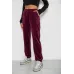 Спортивні штани велюрові жіночі на флісі, колір бордовий