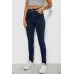 Джинси жіночі однотонні Skinny, колір синій, 67% бавовна