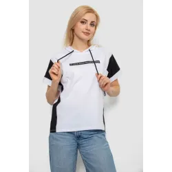 Футболка жіноча з принтом, колір білий, 95% бавовна, Повсякденний (casual), ['Літній', XL