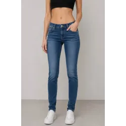 Джинси жіночі однотонні Slim fit, колір синій