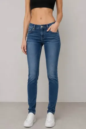 Джинси жіночі однотонні Slim fit, колір синій
