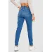 Джинси жіночі Mom-fit стрейч, колір синій, 98% бавовна, Повсякденний (casual)