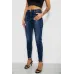 Джинси жіночі однотонні Skinny, колір синій, 82% бавовна