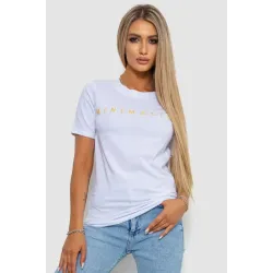 Футболка жіноча з принтом, колір білий, 100% бавовна, Повсякденний (casual)
