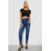 Джинси жіночі однотонні Skinny, колір синій, 70% бавовна