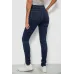 Джинси жіночі однотонні Skinny, колір синій, 67% бавовна