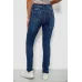 Джинси жіночі однотонні Skinny, колір синій, 70% бавовна, Повсякденний (casual)