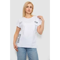 Футболка жіноча з принтом, колір білий, 95% бавовна, Повсякденний (casual), ['Літній'