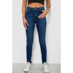 Джинси жіночі однотонні Skinny, колір темно-синій