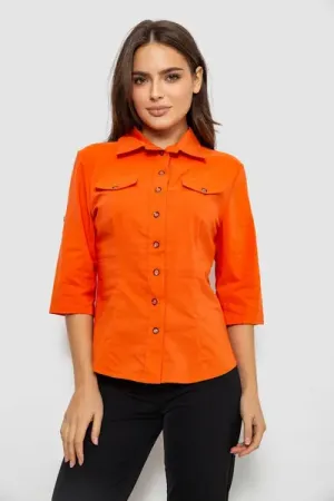 Сорочка жіноча однотонна, колір помаранчевий