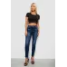 Джинси жіночі однотонні Skinny, колір синій, 82% бавовна