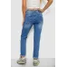 Джинси жіночі однотонні Straight fit, колір синій, 98% бавовна, Повсякденний (casual)