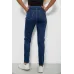 Джинси жіночі однотонні Skinny, колір синій, 98% бавовна, Повсякденний (casual), ['Весняно-осінній'