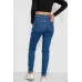 Джинси жіночі Mom-fit стрейч, колір синій, 98% бавовна, Повсякденний (casual), Демісезонний