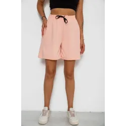 Шорти жіночі з принтом, колір персиковий, 90% поліестер