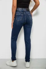 Джинси жіночі однотонні Skinny, колір синій, 98% бавовна, арт. 94-291