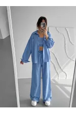 Брючний костюм-трійка з льону