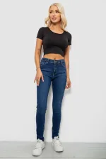 Джинси жіночі однотонні Skinny, колір темно-синій