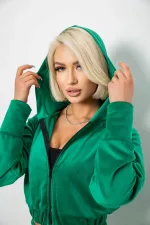 Спортивний костюм жіночий велюровий, колір зелений