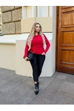 Лонгслів жіночий з декоративними швами, довжина 56–58 см
