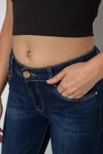 Джинси жіночі однотонні Skinny, колір синій, 63% бавовна
