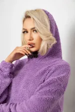 Худі жіночий однотонний з капюшоном, колір бузковий