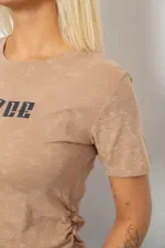 Футболка жіноча з принтом, колір бежевий