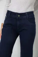 Джинси жіночі Slim Fit, колір темно-синій, 75% бавовна