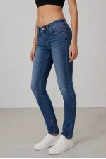 Джинси жіночі однотонні Slim fit, колір синій