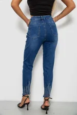 Джинси жіночі однотонні Skinny, колір синій, 70% бавовна