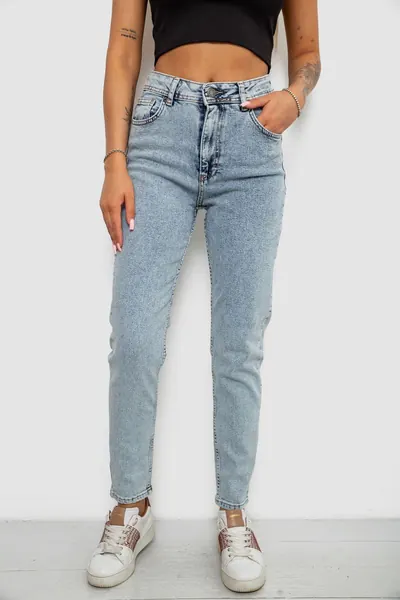 Джинси жіночі однотонні Skinny, колір блакитний, 98