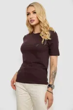 Футболка жіноча з принтом, колір шоколадний, 95% бавовна, арт. 89979a