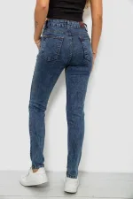 Джинси жіночі однотонні Skinny, колір синій, 98% бавовна, арт. 78-040