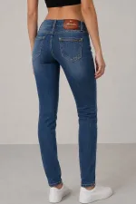 Джинси жіночі однотонні Slim fit, колір синій