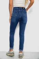 Джинси жіночі однотонні Skinny, колір синій, 98% бавовна, арт. 22-928
