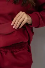 Спортивний костюм жіночий на флісі, колір бордовий, арт. 39-331