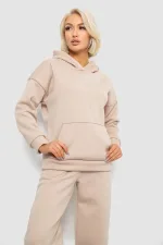 Спортивний костюм жіночий на флісі, колір бежевий