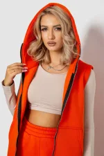 Костюм жіночий на флісі тринитка, колір помаранчевий